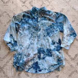 Heyne Bogut Tie Dye Lace Back Button Up Small